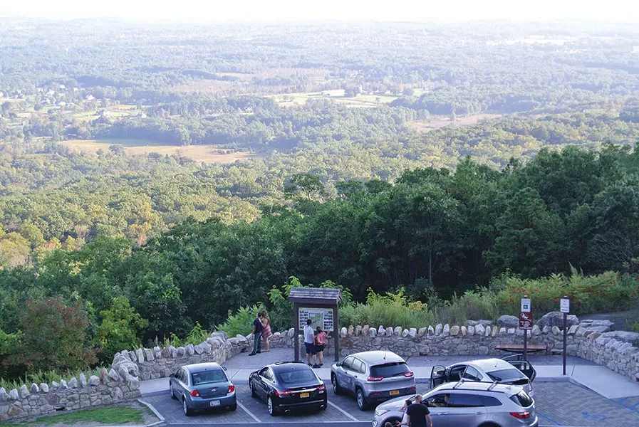 Scenic overlook in the Mohonk Preserve off Rt. 44/55 looking south toward New Paltz. - JOHN GARAY