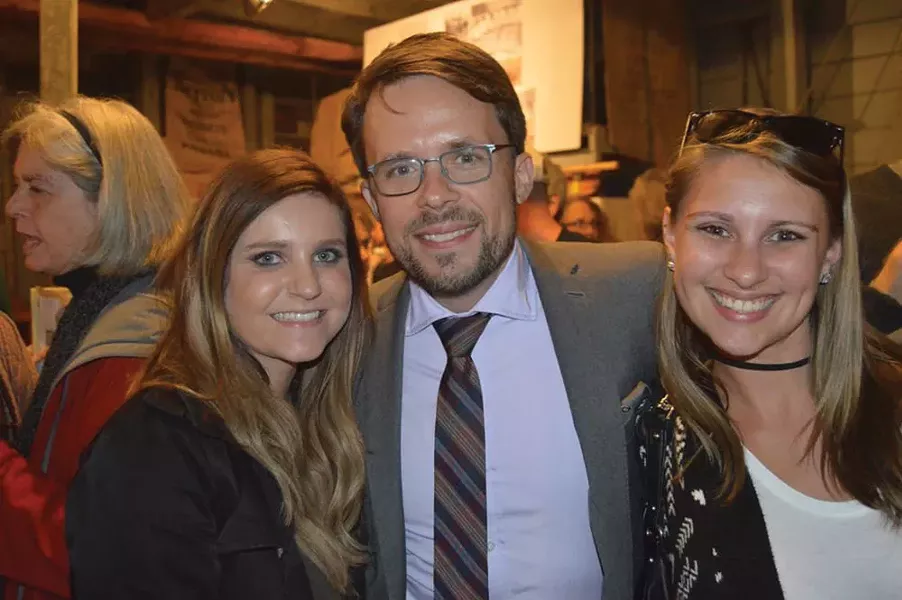 Tim Weidemann from the Ulster County Office of Economic Development flanked by Luminary Media's Emily Boziwick and Samantha Liotta (Roy Gumpel).