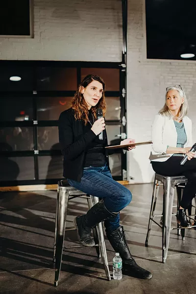 Moderator Hillary Harvey and Dr. Eve Waltermaurer. - ANNA VICTORIA