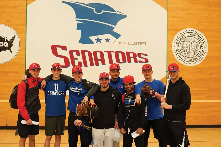 SUNY Ulster Senators baseball team members in Stone Ridge - JOHN GARAY
