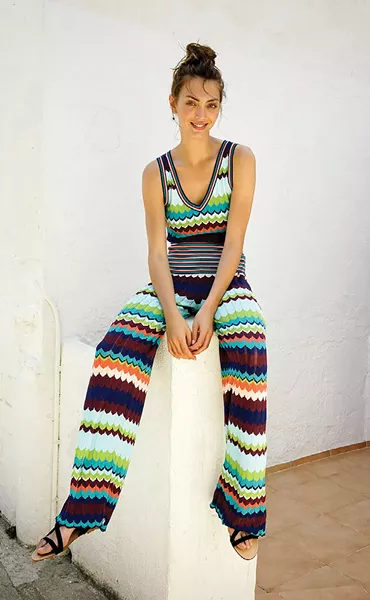 A top and knit trousers from the Aldo Martins Spring/Summer 2018 collection, available at Darryl’s Boutique in Rhinebeck.