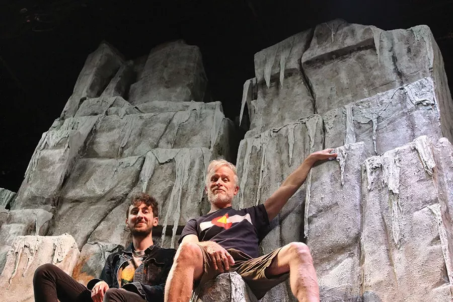 Justin Pietropaolo and Conan McCarty on the set of "K2" at Shadowland Stages, running June 1-17.
