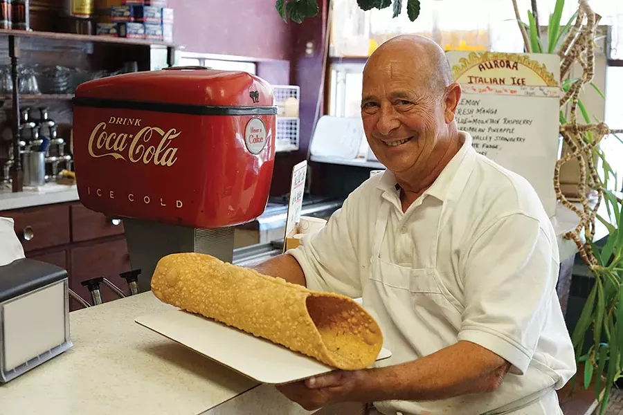 “So big, you Cannoli imagine” Lou Strippoli at Caffe Aurora. - JOHN GARAY