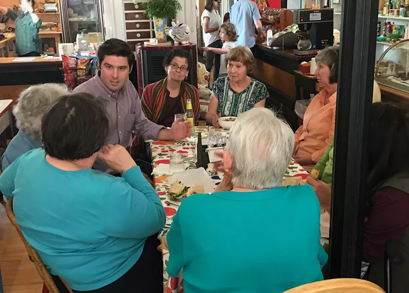 Gareth Rhodes campaigned heavily in rural communities like Bovina in Delaware County. - ANDREW SOLENDER