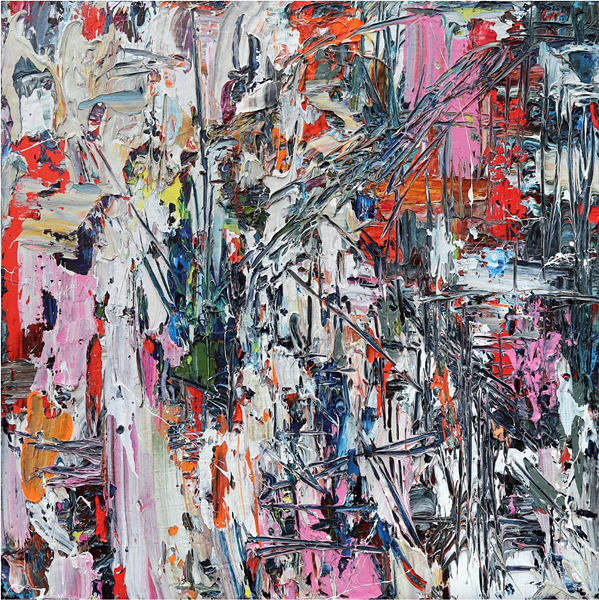 Structure Disrupted | 60" x 60" acrylic on canvas | 2017 | Adam Cohen
