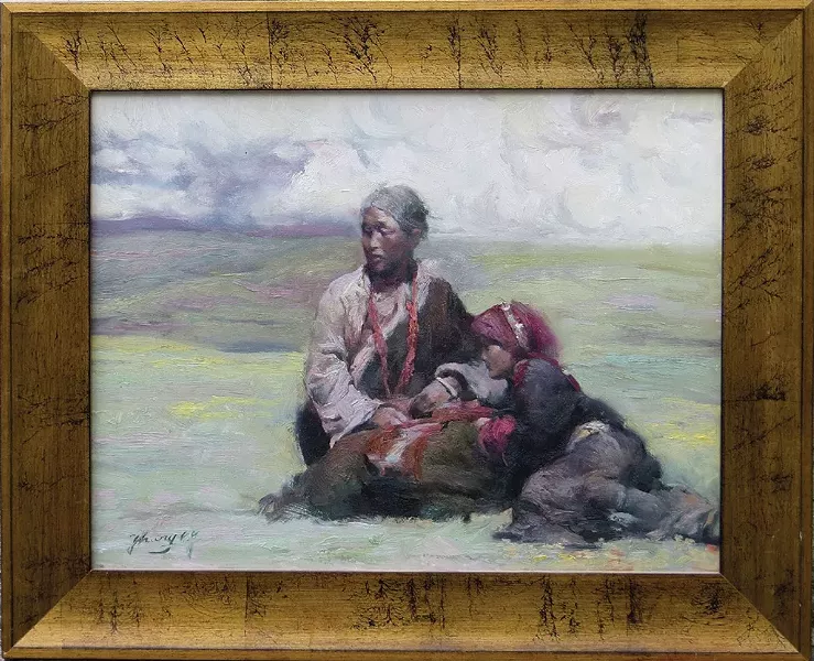 Tibetan Women, an oil painting. - HONGNIAN ZHANG