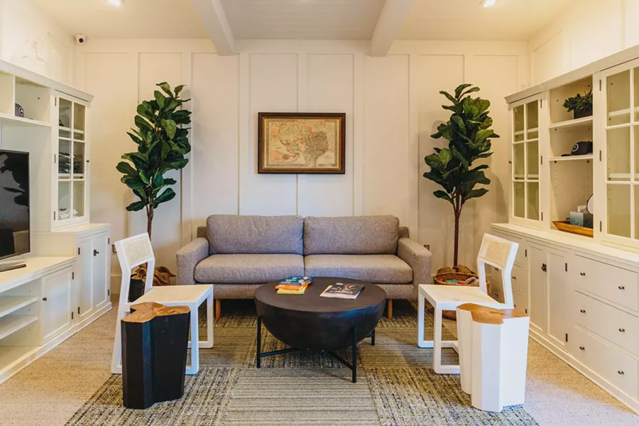 The 350-sq.ft. lobby and dispensary area of TOCC were designed to instill the comforts of a residential living room.