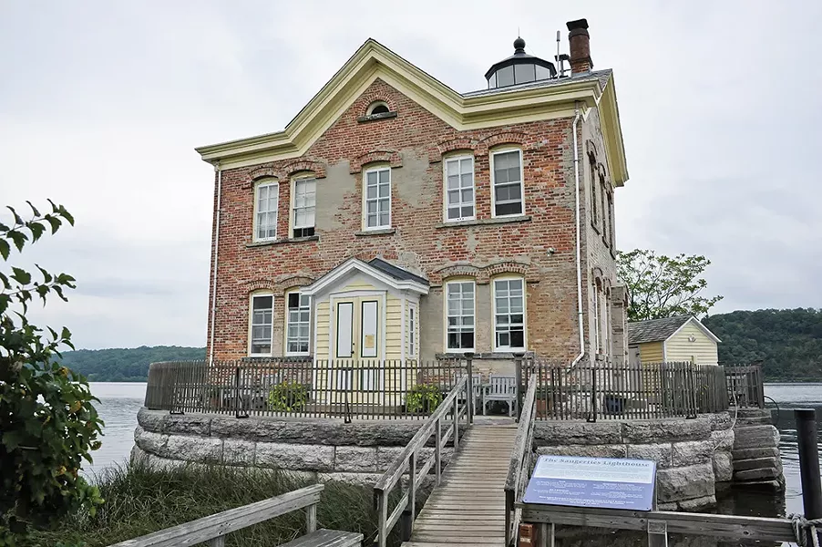 Closed in 1954 and fallen into disrepair, the Saugerties Lighthouse is now on the - National Register of Historic Places and operates as a bed and breakfast. - PHOTO BY JOHN GARAY