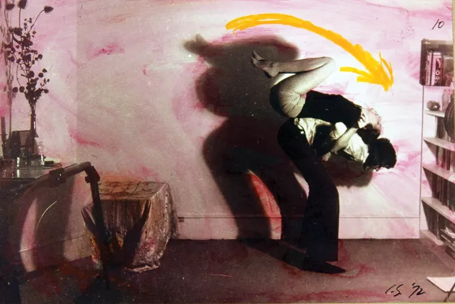 Carolee Schneemann's Aggression for Couples and Exercise for Couples (detail), gelatin-silver prints with hand coloring and collage, 1972.