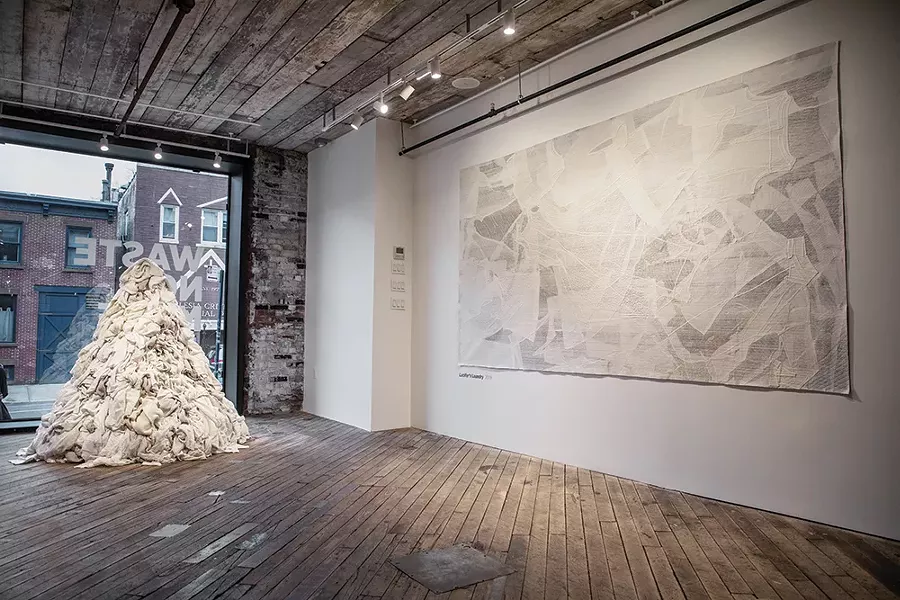 “Waste No More” exhibition at the Eileen Fisher store in Brooklyn.