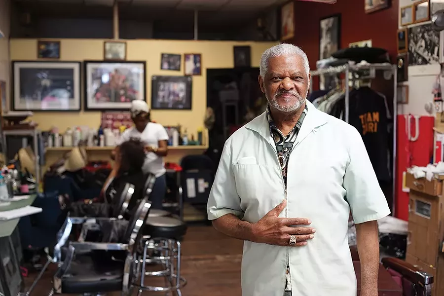 Deacon Alvin Bell at Main Street Beauty Salon. - PHOTO: JOHN GARAY