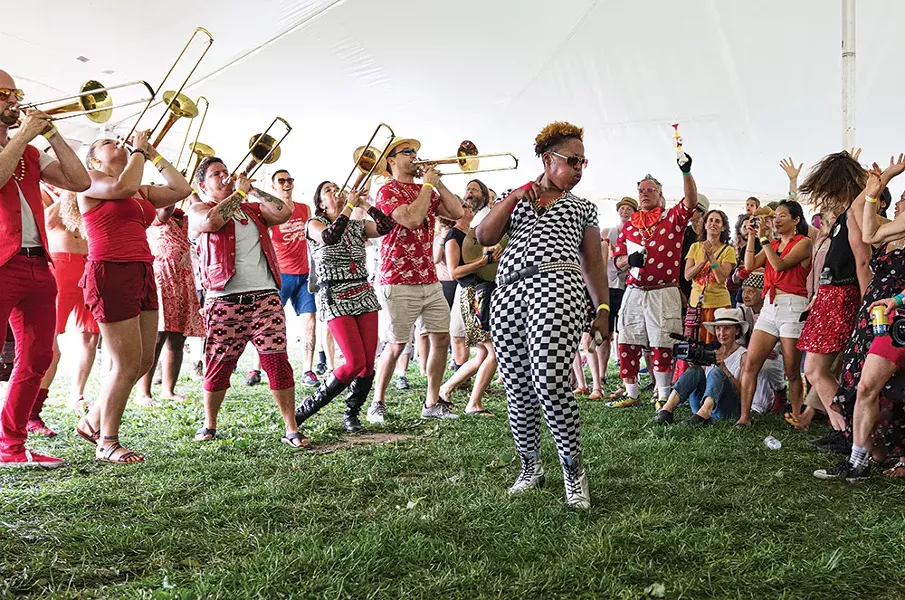Extraordinary Rendition Band at the 2018 Hudson Valley Brassroots Festival. - PHOTO: GREGORY ORTIZ, PIX BY PAPI
