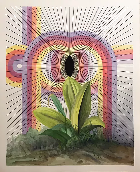 Jon Cowan, Radiant Void, watercolor, gouache and ink on paper, 2019.