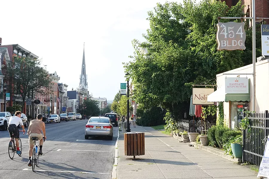Biking on Warren Street. - PHOTO: JOHN GARAY