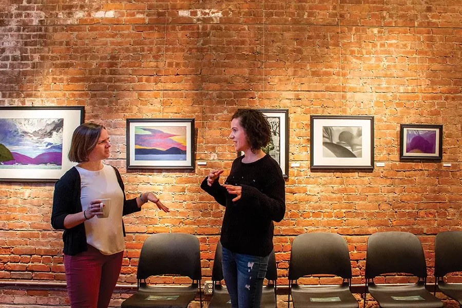 Beacon Instutue for Rivers & Estuaries Education Coordinator Brigette Walsh and Jordy Meltzer of Chronogram. - PHOTO: ANNA SIROTA