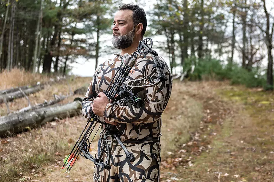 Leon Vehaba, is the farm manager at Poughkeepsie Farm Project and holds a master's degree in sustainable development. He took up hunting because he wanted to be more involved in the production of the meat he consumed. - PHOTO: WINONA BARTON-BALLENTINE