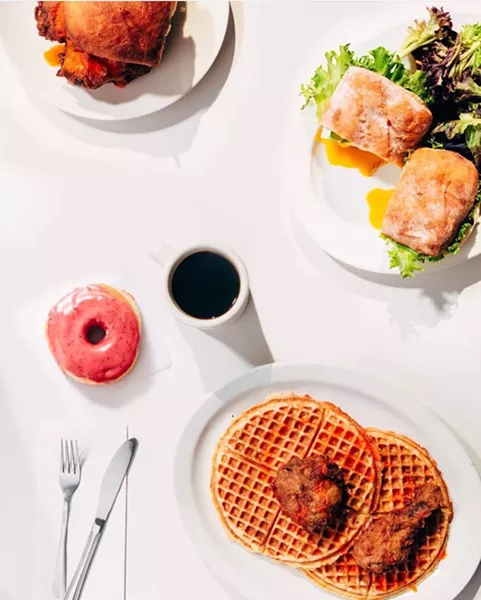Brunch spread at Gracie's Luncheonette in Leeds. - TOM EBERHARDT-SMITH