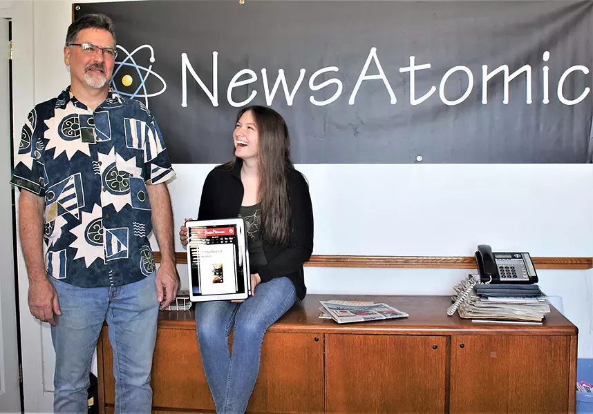 Alex Shiffer and Jasmine Shiffer in the offices of the Shawangunk Journal - PHOTO: AMBERLY JANE CAMPBELL
