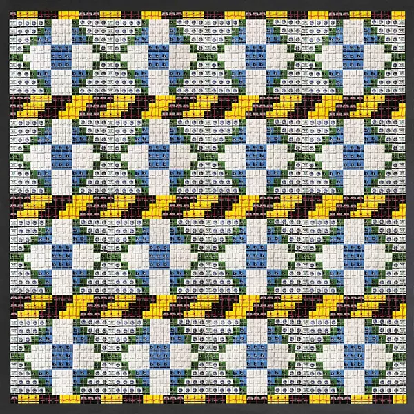 Nu, Shoo, Fly, DARNstudio, 2018, custom - matchbooks,cotton thread, wool felt, 92” x 100”.