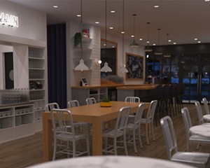 A rendering of Mill & Main's finished interior.