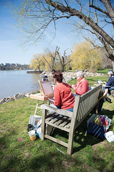 Plein air painting with teacher Emmett McLaughlin at the Garrison Art Center - CHRISTINE ASHBURN