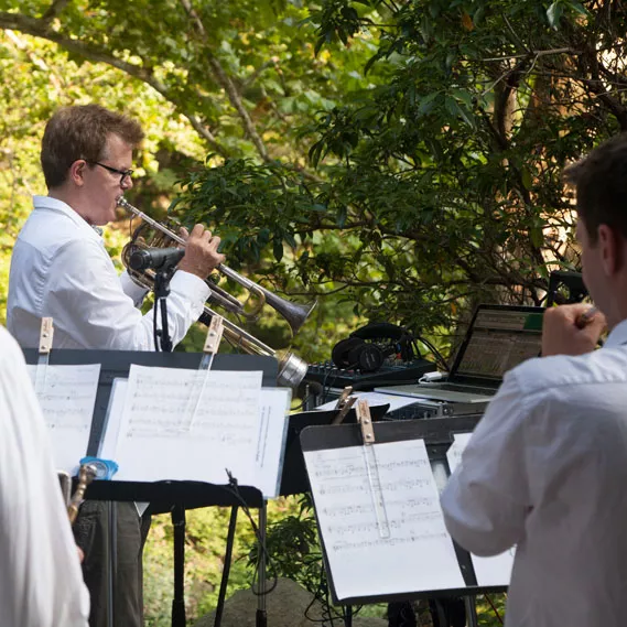The trumpeter and composer returns with his brass ensemble band to Manitoga on October 1.