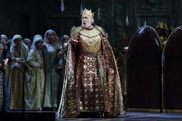 Placido Domingo in the title role of Verdi’s “Nabucco,” streaming January 7 at the Baradavon, part of the series The Met: Live in HD.