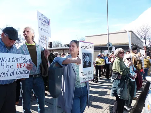 Protestors outside John Faso's office on a recent Faso Friday. - CITIZEN ACTION