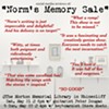 Norm's Memory Sale @ Morton Memorial Library