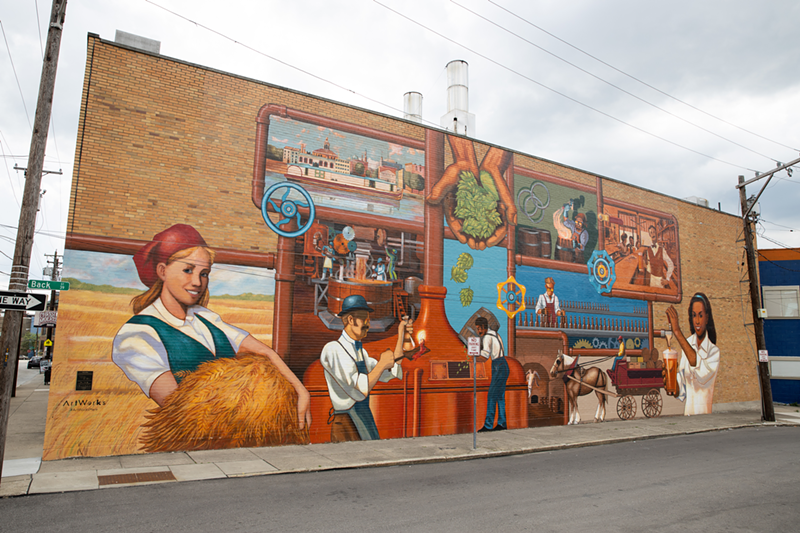 “Grain to Glass” mural created by ArtWorks and the Brewery District Community Urban Redevelopment Corporation - PHOTO: HAILEY BOLLINGER