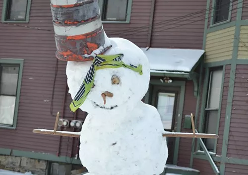 A snowman on Abbey Ave. A snowman on Abbey Ave.