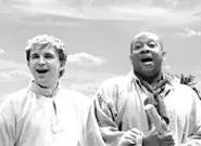 Andrew Tarr is Huck (left), his wantonness and sensitivity spilling over onto - Brian Johnson's Jim.