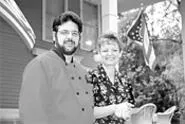 Anthony, Candy, and the Welshfield Ghost smile for - the camera. - THOM SHERIDAN