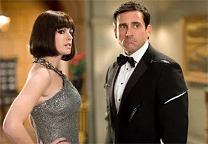 Better than a Bond Girl: Anne Hathaway gets smart with Steve Carell.