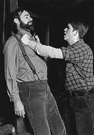 Colin Cook (right), doing his best teddy-bear James Dean.