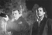 Croc potshot: Bul Pullman (left) admires a blast from Brendan Gleeson.