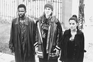 Dogma's Chris Rock, Jason Mewes, and Salma Hayek.