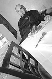 Doing things his way: Chef Atheneos and his seared - ahi tuna. - WALTER NOVAK