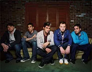 Gilbert (second from right) and New Found Glory are seasoned couch surfers.