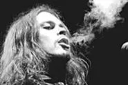 H.I.M. frontman Ville Hermani Vallo, blowing smoke at - the Odeon, April 22. - WALTER NOVAK