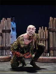 Lynn Robert Berg cuts a gothic figure as Caliban in Shakespeare's The Tempest.