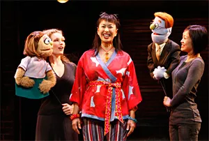 Not your mother's Muppets: Kelli Sawyer as Kate Monster and Angela Ai as Christmas Eve.