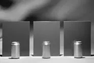 "Refreshing Beverage," cast aluminum soft drink cans - by Royden Watson.
