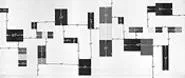 "Rules of Evidence," by Mel Bochner, oil on casein on 31 prestretched, ready-made canvases, and casein on wall.