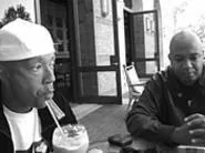 Run, Russell, Run: The Simmons boys. Russell, at left--and Rev. Run--rehearse for their life's story.