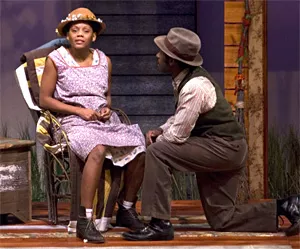 Sadie (Erika LaVonn) and Macon (Wendell B. Franklin) catch a breather between decades.