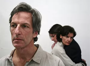 Sarah Morton is comforted by Jason Markouc, as Jeffrey Grover (left) faces an uncertain fate.