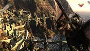See that big mountain? Thanks to Lair's crappy controls, you're crashing into it.
