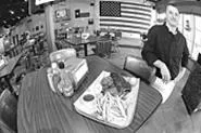 That trayful of food next to Chef Jacob Westervelt is - the Cowboy combo: Ribs, pulled pork, brisket, fries -- - the works. - WALTER NOVAK
