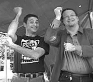 The Aristocrats director Paul Provenza (left) - and pal Penn Jillette deliver the big finish to the filthiest. - Joke. Ever.